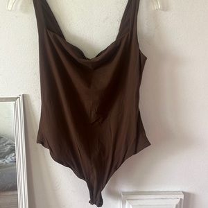 Skims Brown Thong Bodysuit